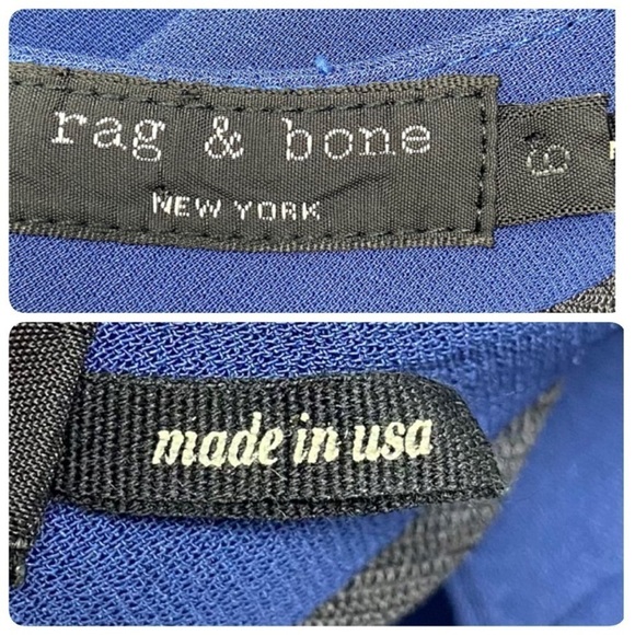 Rag & Bone Sleeveless Ruby Dress in Blue Fit Flare Mesh Back Zipper MSRP  $475 6 - Picture 7 of 14